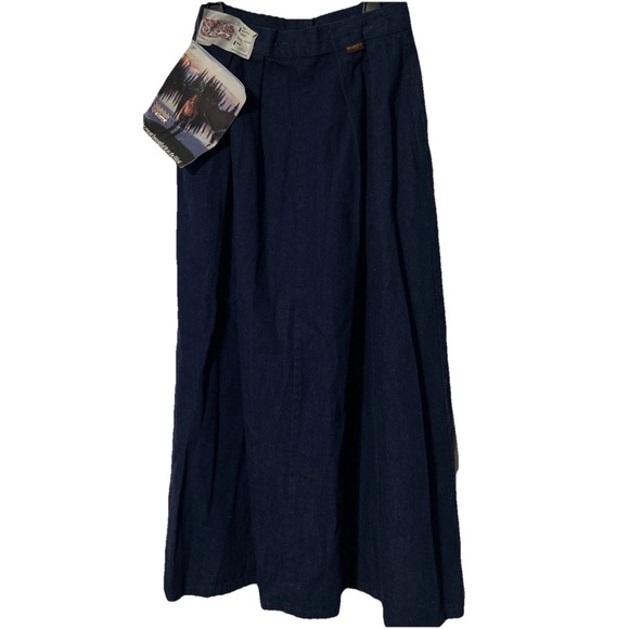 Vintage NEW Blue Denim LONG Skirt WRANGLER SILVER LAKE Junior 10/11 100% Cotton - Picture 1 of 9